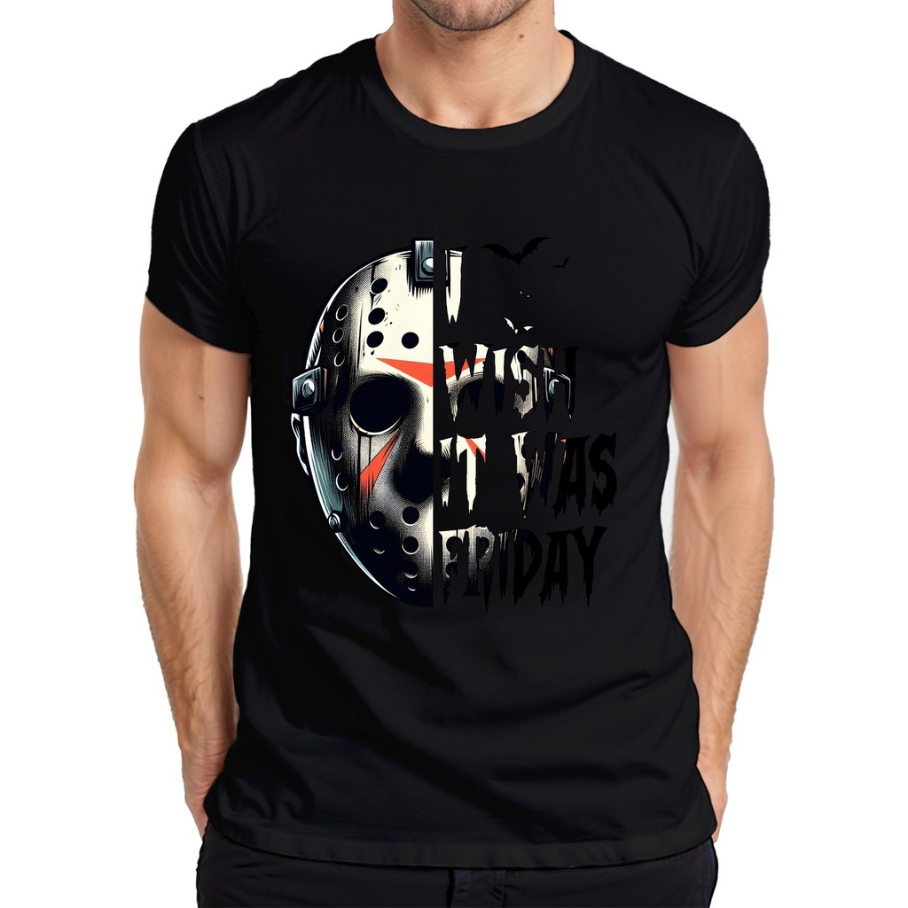 Jason Ice Hockey Mask Horror Slasher ฮาโลวีนน่ากลัว Vintage Mens เสื้อยืด