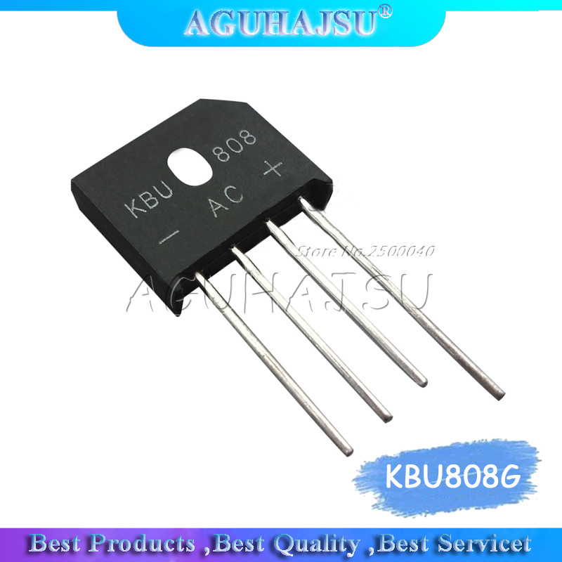 HT-10PCS KBU808G KBU808 8A 800V ไดโอดสะพานวงจรเรียงกระแส kbu808