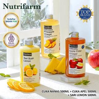 5z7d- Nutrifarm Paket 3 In 1 Cuka Nanas, Cuka Nanas 500Ml, Cuka Apel 500Ml Dan Sari Lemon