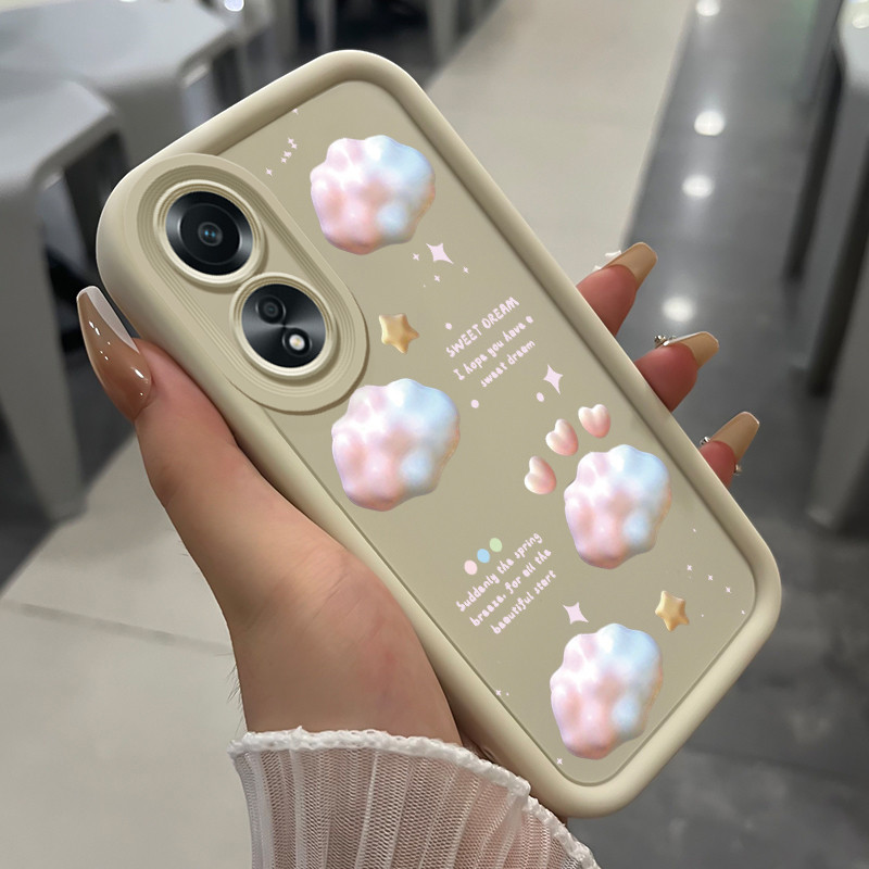 เคสสำหรับ OPPO A58 A78 A58 5G A78 5G A58x 5G A1x A2x เคสโทรศัพท์เมฆสามสีซิลิโคนกันกระแทก
