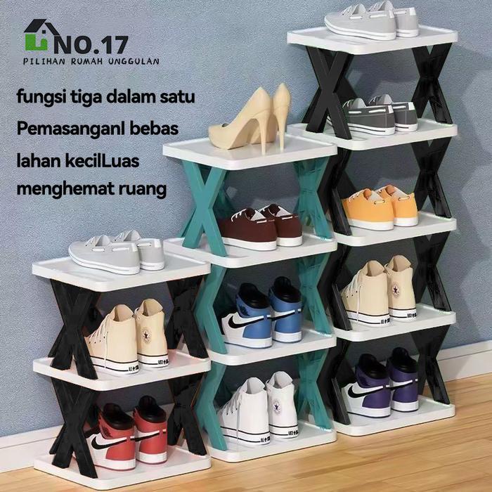 NEWs ชั้นวางรองเท้า X 4 5 6 7 ชั้น Zigzag รุ่น Anti-Termite ประหยัดพื้นที่ - สีขาว - โต๊ะ - ตู้ลิ้นช