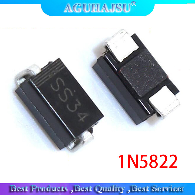 100 ชิ้น 1N5822 SMA ไดโอด ss34 smd do 214ac IN5822 Schottky