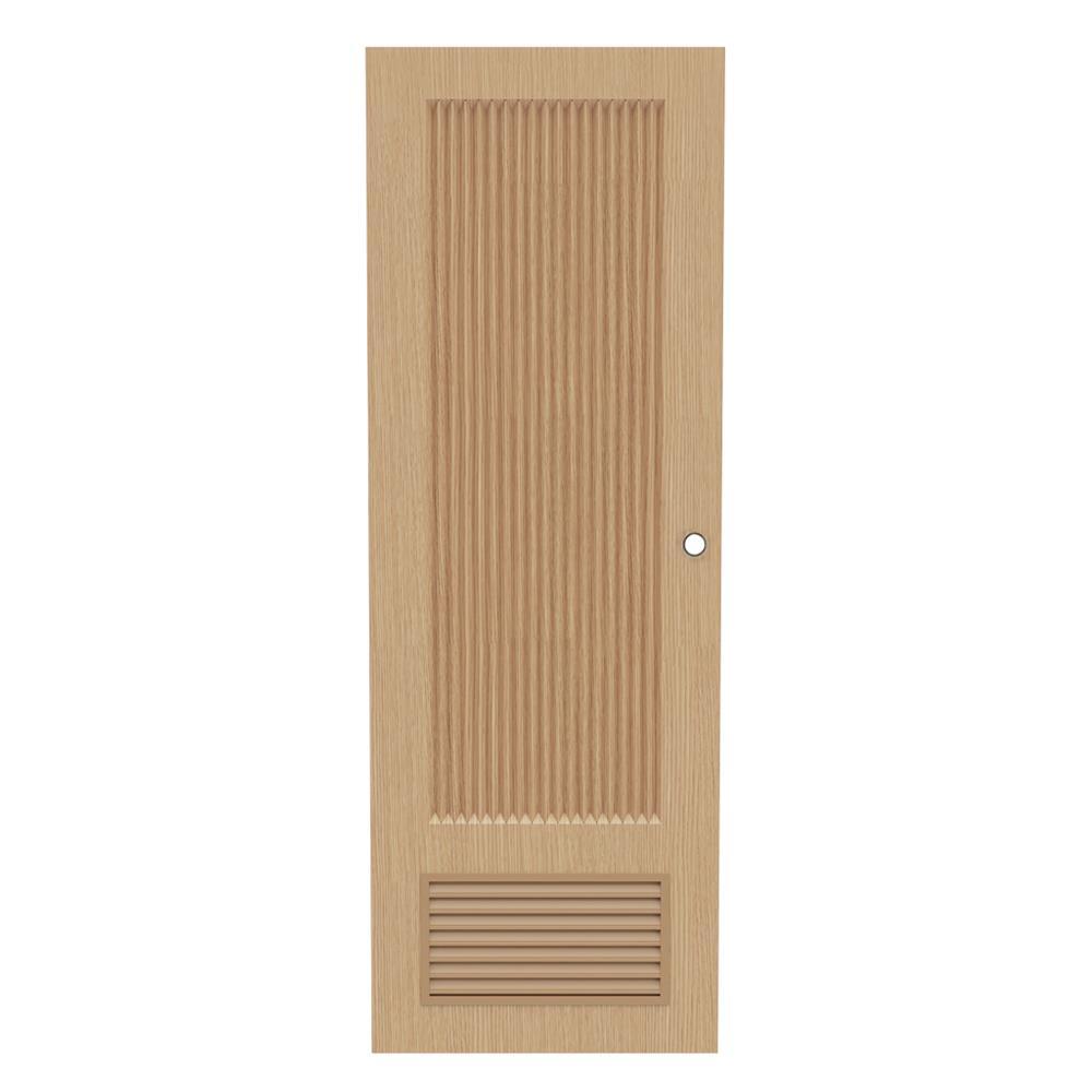 AZLE ประตูห้องน้ำ UPVC เจาะลูกบิด PZL05 70x200 ซม. สี NATURAL ASH WOOD จัดส่งโดย HomePro