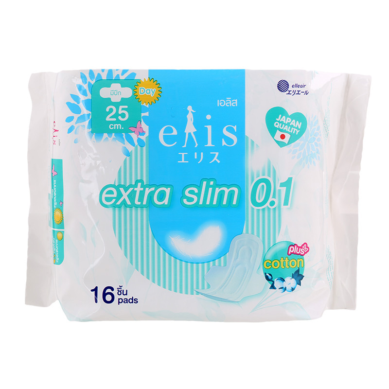 เอลิสเอ็กซ์ตร้าสลิม0.1ผ้าอนามัยแบบมีปีก 25ซม. 16ชิ้น Elis Extra Slim 0.1 25cmX16 [8858947831162]