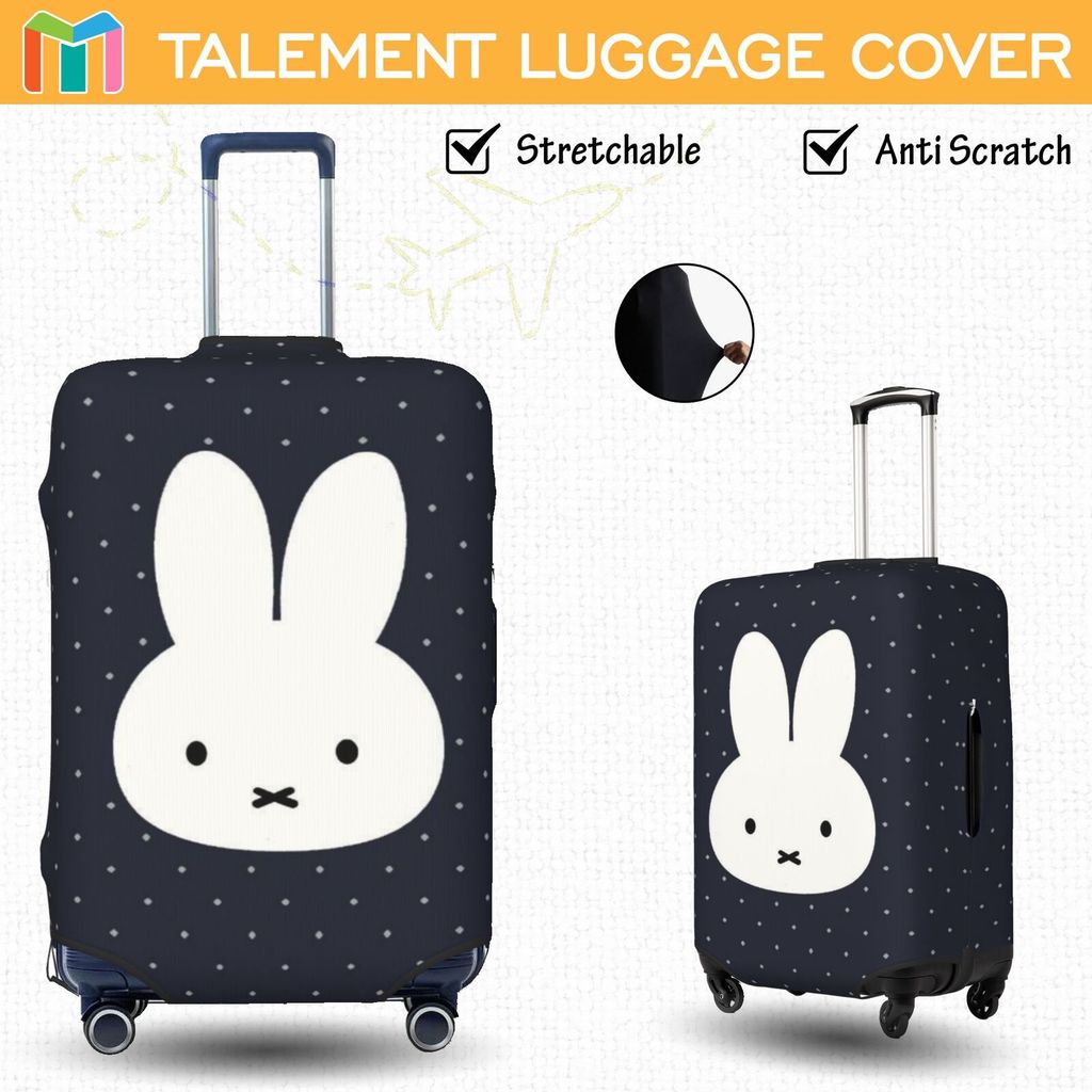 Miffy ผ้าคลุมกระเป๋าเดินทาง ผ้าสแปนเด็กซ์ แบบยืดหยุ่น ยืดหยุ่น Luggage Cover 18 20 22 24 26 28 30 32 นิ้ว TOK90