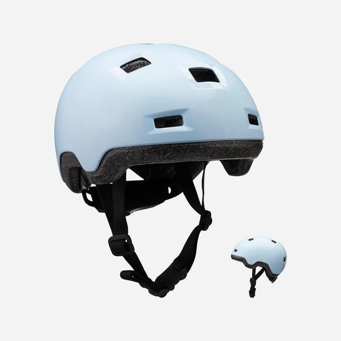 Decathlon OXELO Kids Inline Skates Skateboard Scooter Helmet B100 - Pastel Blue - 8851071