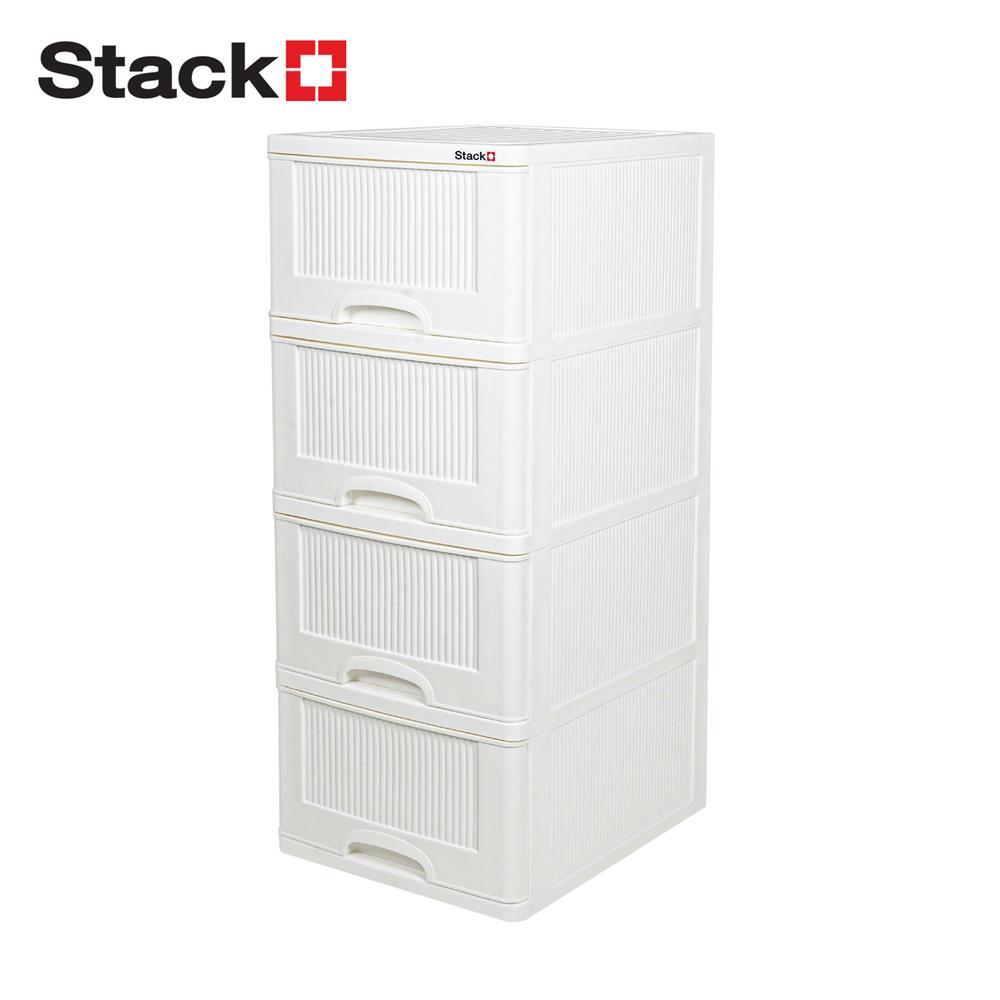 STACKO ตู้ลิ้นชัก 4 ชั้น HARU 41.8x50.9x101.7 ซม. สีขาว จัดส่งโดย HomePro