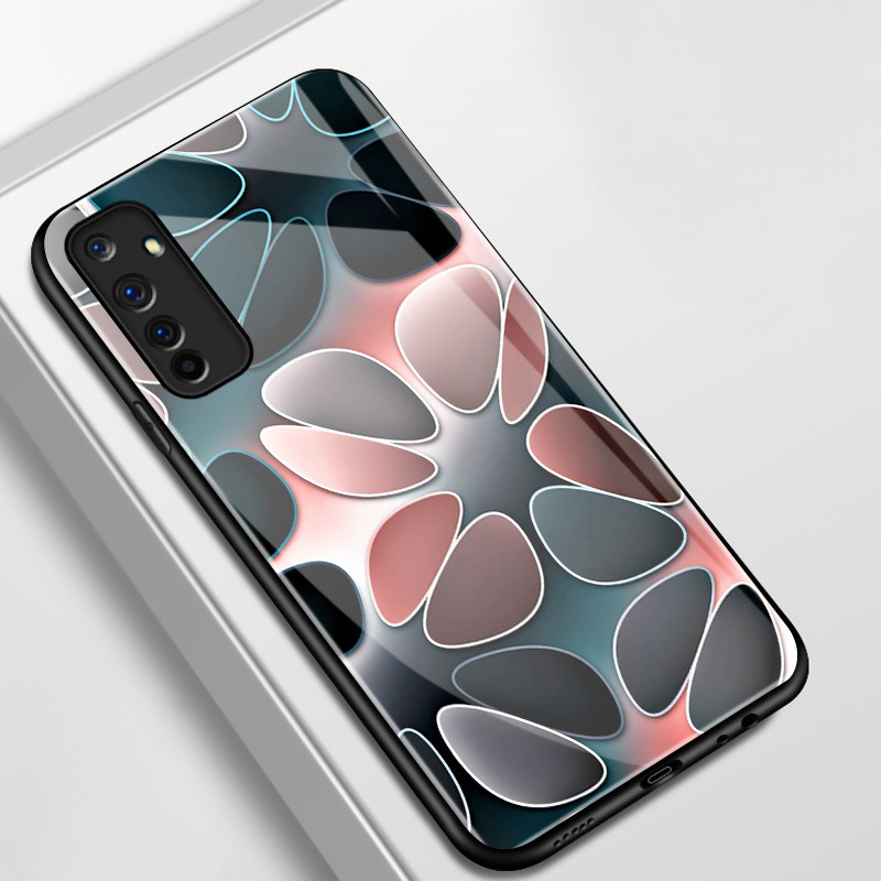 เคสสำหรับ Realme 6 Pro 6s 5 Pro 5i 5s 6i Narzo 10 10A 20A เคสโทรศัพท์หินกรวดเปลือกแก้วกันกระแทก