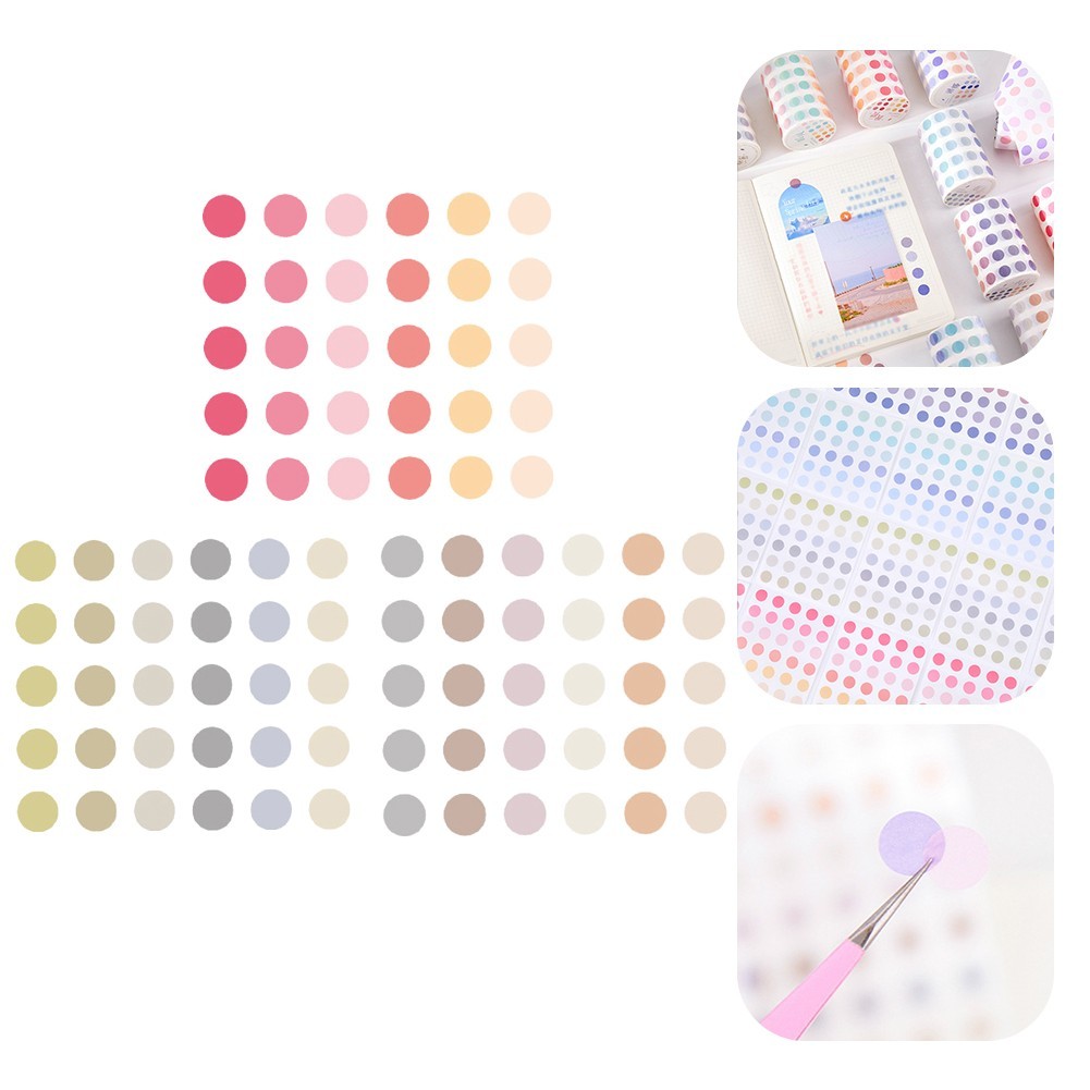 [xk]8 มม. Dot Circular Coloured Dot Stickers กระดาษญี่ปุ่นสําหรับตกแต่งไดอารี่