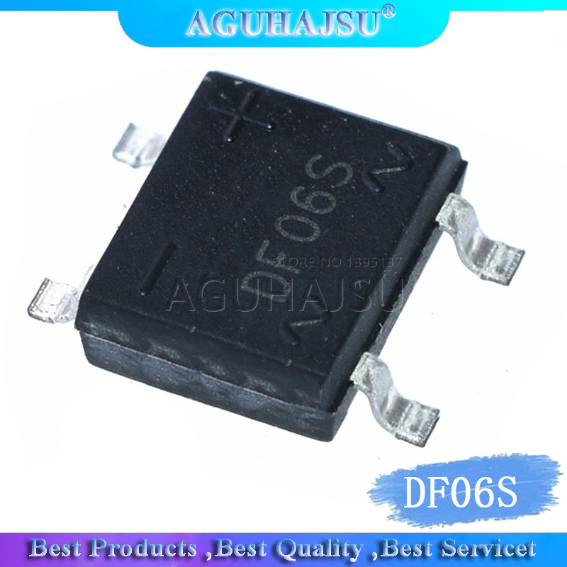 10PCS DF06S SMD 4 ฟุต DF06S SOP 4 DF06 วงจรเรียงกระแสสะพานวงจรเรียงกระแสเดิมแท้