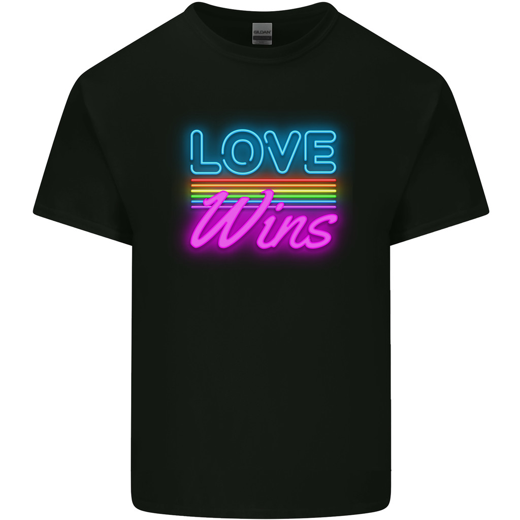 Love Wins Gay Pride Day Awareness Mens Pure Cotton T-Shirt
