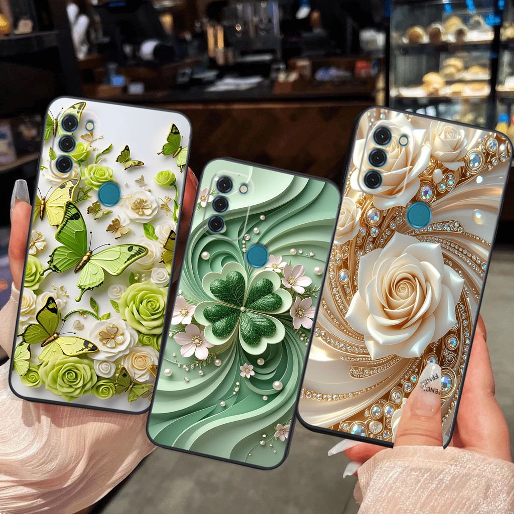เคส Nokia C21 PLUS / Nokia C31 / C32 / G11 PLUS ลายหัวใจหรูหราสวยงามและผีเสื้อ
