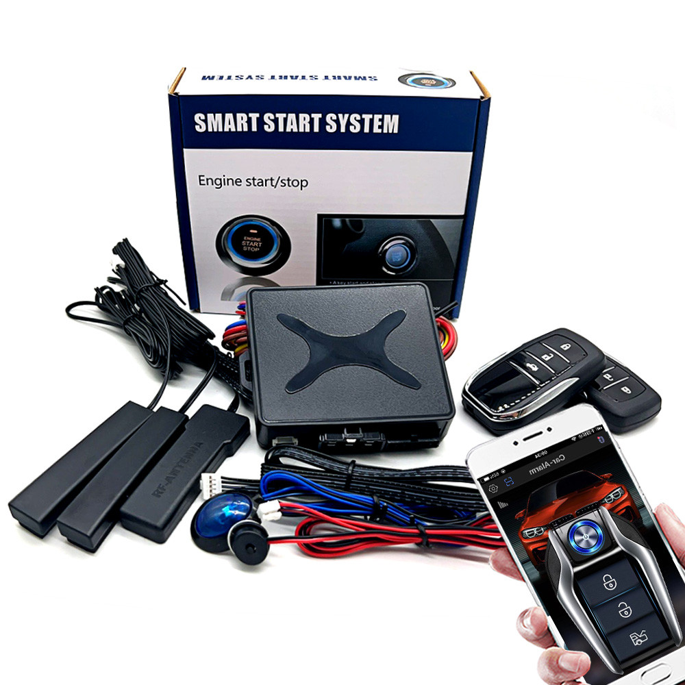 Kirbin alarm Autostart Security อัจฉริยะ Starter Auto Start Stop System Push One ปุ่ม Keyless Start 