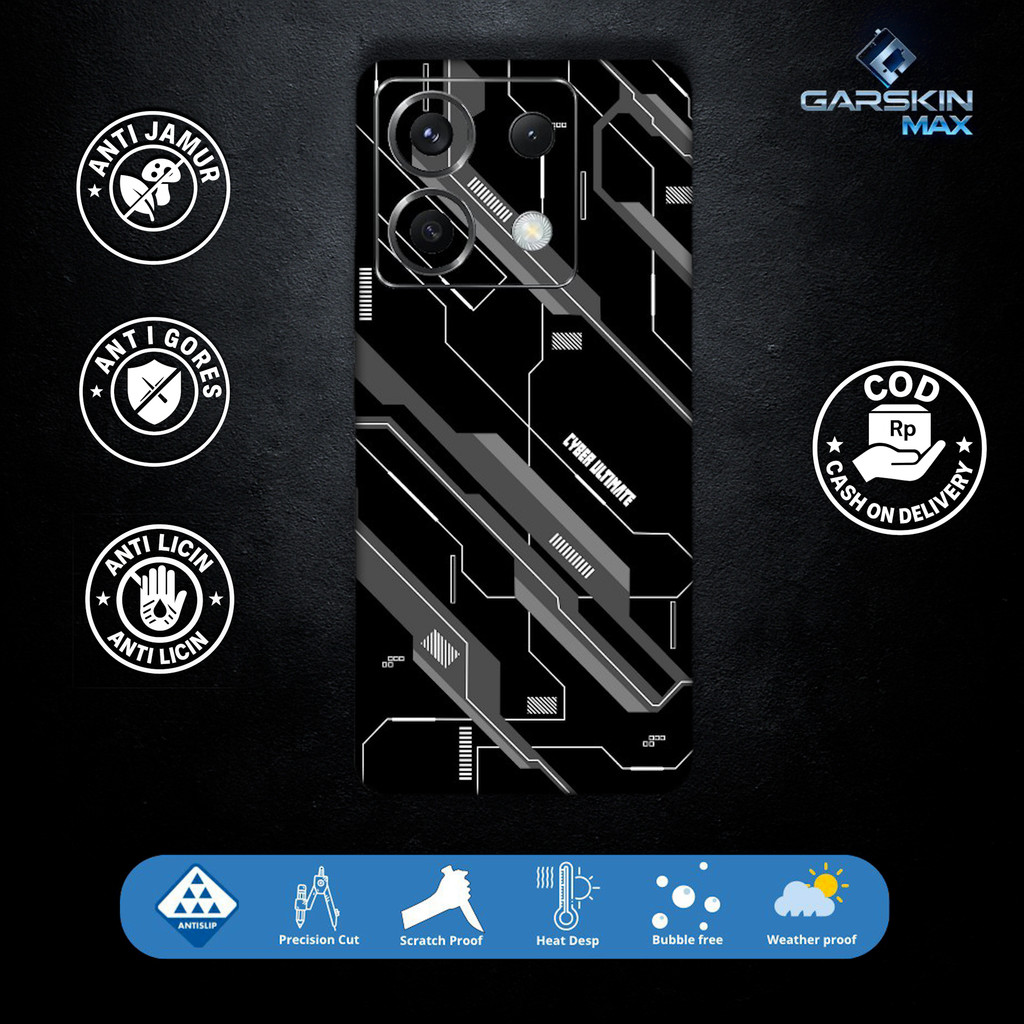 Garskin Skin Poco x6 5G cyber ultimate V1 Fullbody / Backonly | กันรอย | สามารถนํากลับมาใช้ใหม่ได้ |