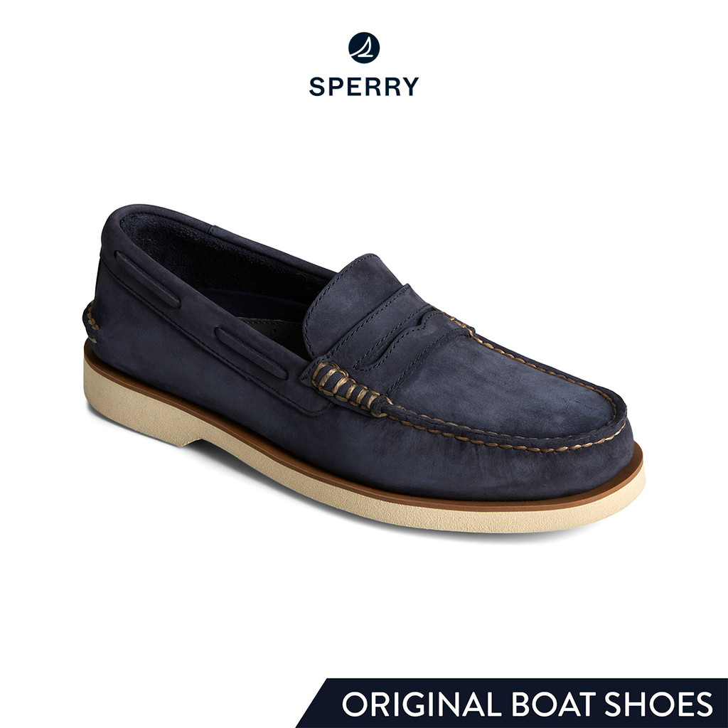 SPERRY A/O PENNY DOUBLE SOLE รองเท้าโลฟเฟอร์ ผู้ชาย สีกรม ( FLT - STS25175 )