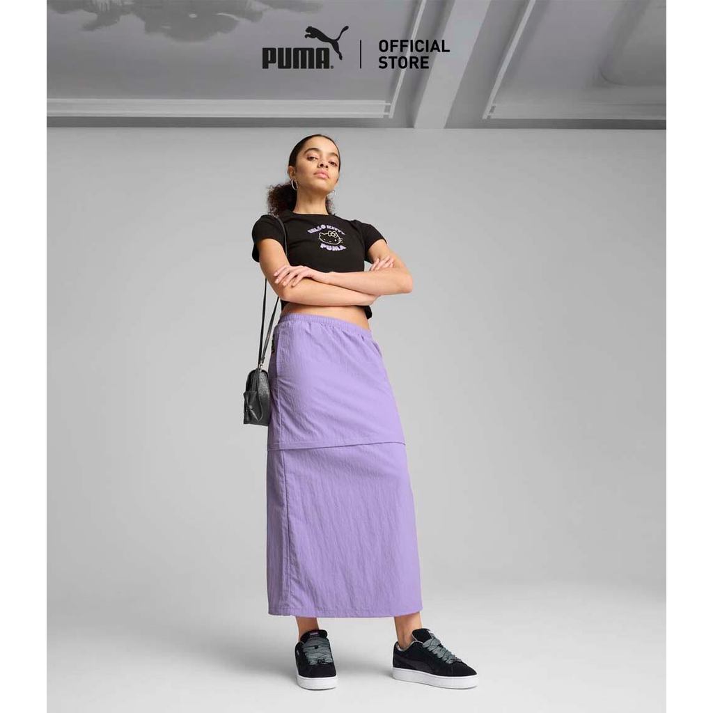 PUMA Prime/Select กระโปรงแม็กซี่ผ้าทอ PUMA X HELLO KITTY AND FRIENDS สำหรับผู้หญิง สีม่วง - 63161529