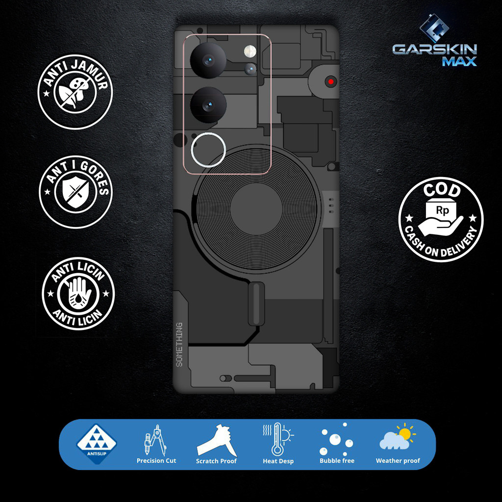 Garskin Skin vivo V29 5G SOMETHING BLACK Fullbody / Backonly | กันรอย | สามารถปรับแต่งได้ | รหัส - 3
