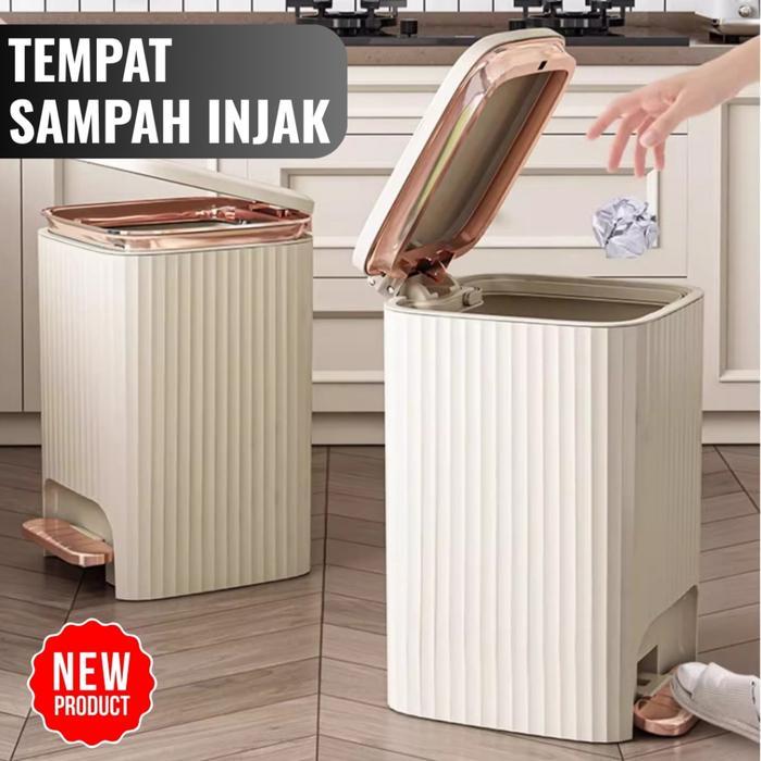 ถังขยะสุนทรียศาสตร์หรูหราพร้อมคันเหยียบและสามารถคลิกและเปิดด้านบน AA341