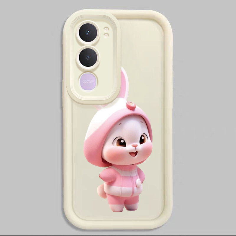 เคสสำหรับ VIVO Y21d เคสโทรศัพท์กระต่ายน่ารักสามสีซิลิโคนซอฟต์เชลล์กันกระแทก