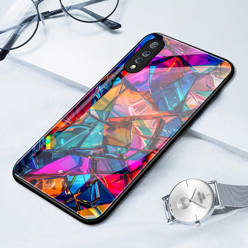 เคสสำหรับ VIVO S1 Pro เคสโทรศัพท์เพชรสีเปลือกแก้วกันกระแทก