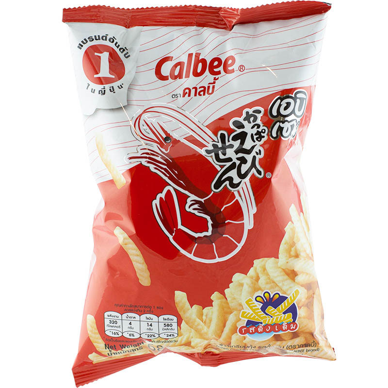 คาลบี้เอบิเซนข้าวเกรียบกุ้งรสดั้งเดิม 52กรัม Calbee Ebisen Prawn Crackers Original Flavoured 52g. [8