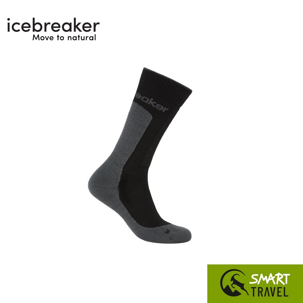 ICEBREAKER M HIKE+ MEDIUM CREW ถุงเท้า Merino Wool สี BLACK/OBSIDIAN