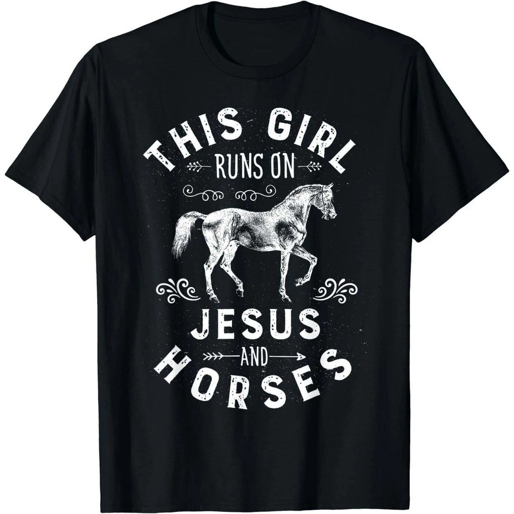 เสื้อยืด Unisex Runs On And Horses Horse Riding นี้
