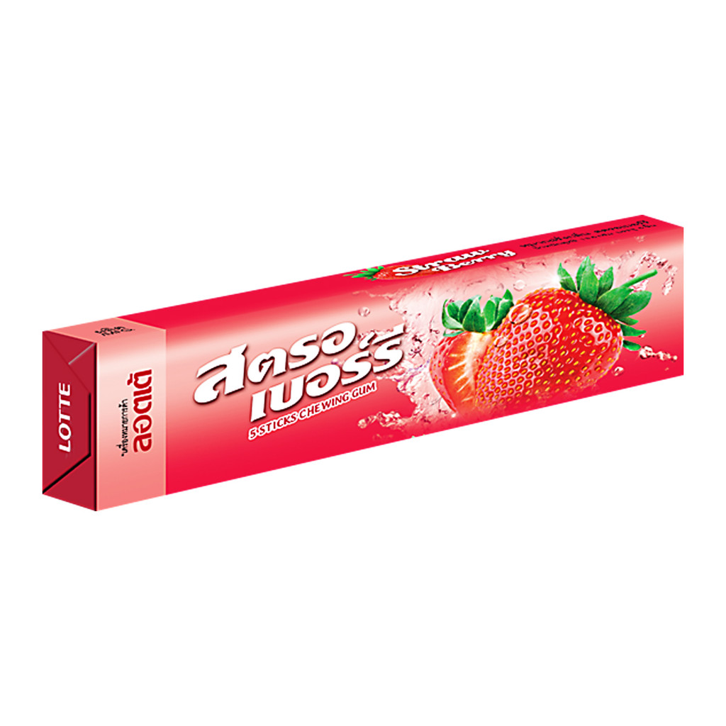 [สินค้าส่งด่วน] ล็อตเต้ หมากฝรั่งกลิ่นสตรอว์เบอร์รี 13.5 ก.