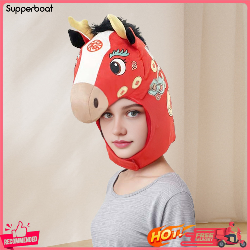 [SPB]✌หมวกหัวม้าปีม้าคอสเพลย์พรรคหมวกนุ่มระบายอากาศหัวม้าอุปกรณ์ประกอบฉากภาพเทศกาลเชียร์ฟูล