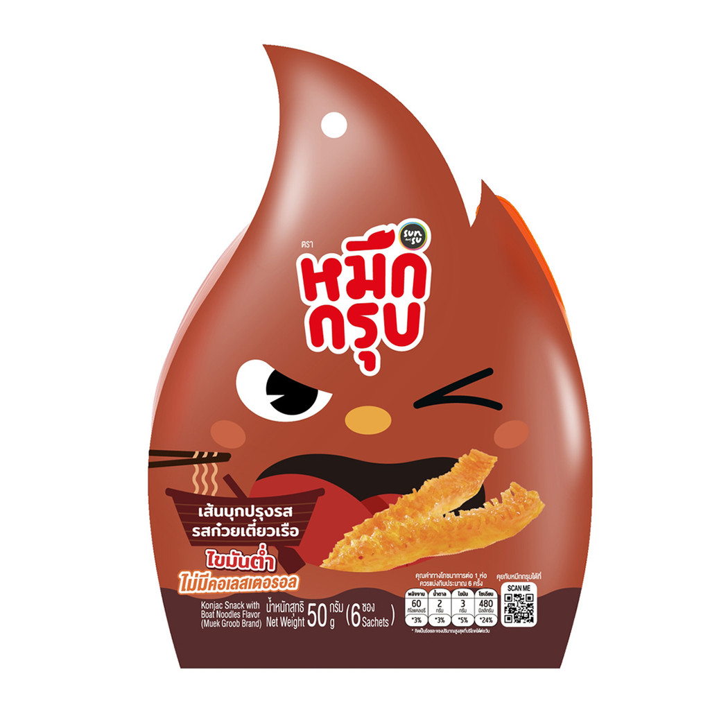 [สินค้าส่งด่วน] ซันซุ หมึกกรุบ คอนยัก สแน็ค วิท โบ๊ท นู๊ดเดิ้ล เฟลเวอร์ 50 ก.