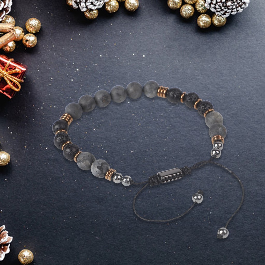 JOY-xExaggerated Sparkling Stone Volcanic Stone Bead Hip Hop Design Necklace