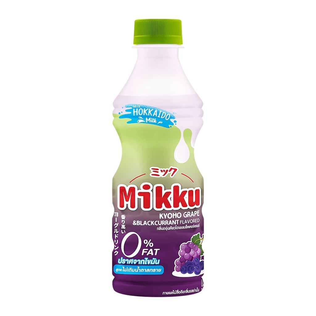 [สินค้าส่งด่วน] มิกกุ น้ำองุ่นขาว 20% กลิ่นองุ่นเคียวโฮและแบล็คเคอร์แรนต์ ผสมโยเกิร์ต สูตรไม่เติมน้ำตาลทราย 300 มล.