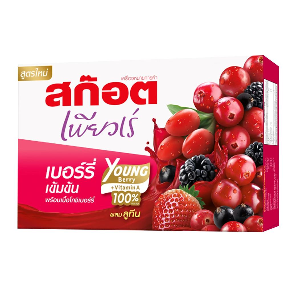 [สินค้าส่งด่วน] สก๊อต เพียวเร่ 10 เบอร์รี่ พลัสวิตามินเอ จากน้ำเบอร์รี่สกัดเข้มข้น 40 มล. แพ็ค 6