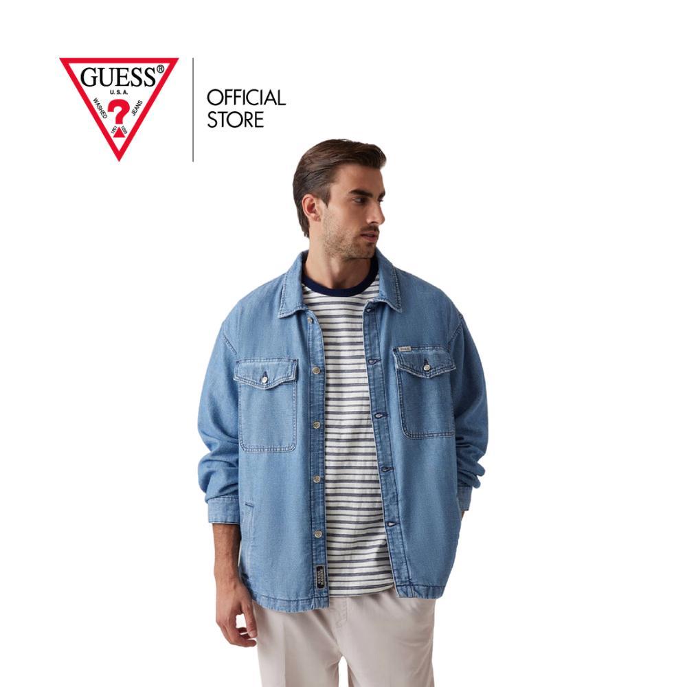 GUESS เสื้อแจ็คเก็ตยีนส์ผู้ชาย รุ่น M5RN30D5KW1 สีเดนิม