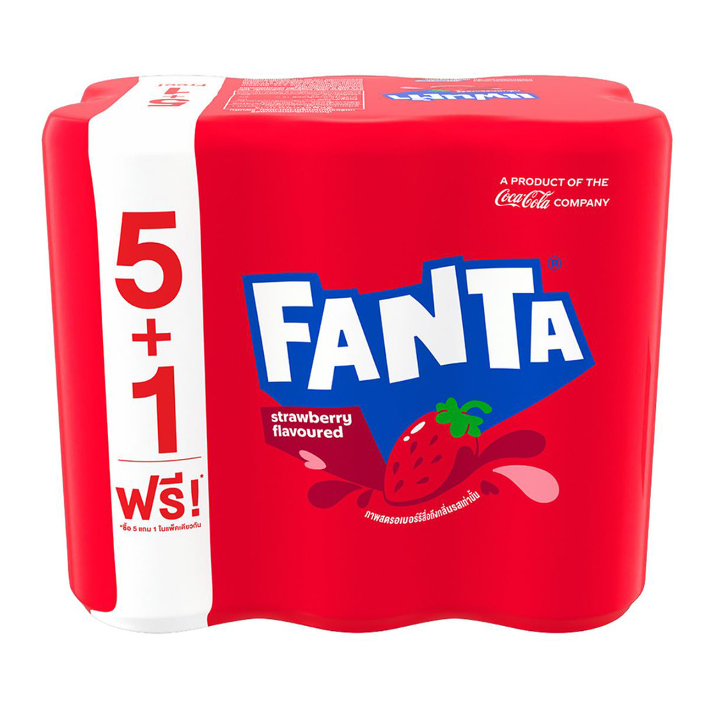 [สินค้าส่งด่วน] แฟนต้า น้ำอัดลม น้ำแดง 325 มล. x 5+1 ชิ้น