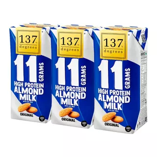 [สินค้าส่งด่วน] 137 ดีกรี นมอัลมอนด์ผสมน้ำนมถั่วเหลือง โปรตีนสูง สูตรดั้งเดิม 180 มล. x 3 ชิ้น