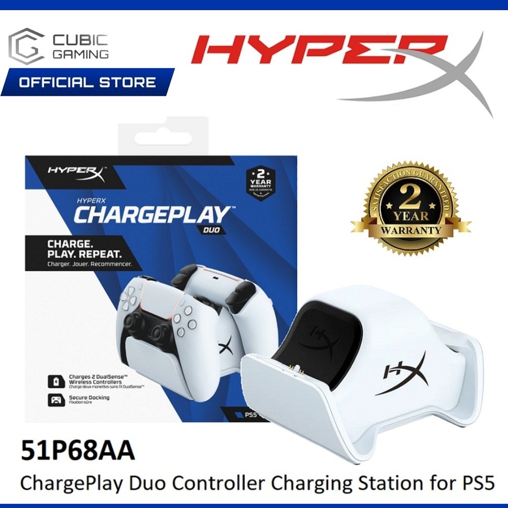 HYPER-X HYPERX CHARGEPLAY DUO คอนโทรลเลอร์ชาร์จ STATION สําหรับ PS5 พร้อม WEIGHTED BASE, COMPACT & S