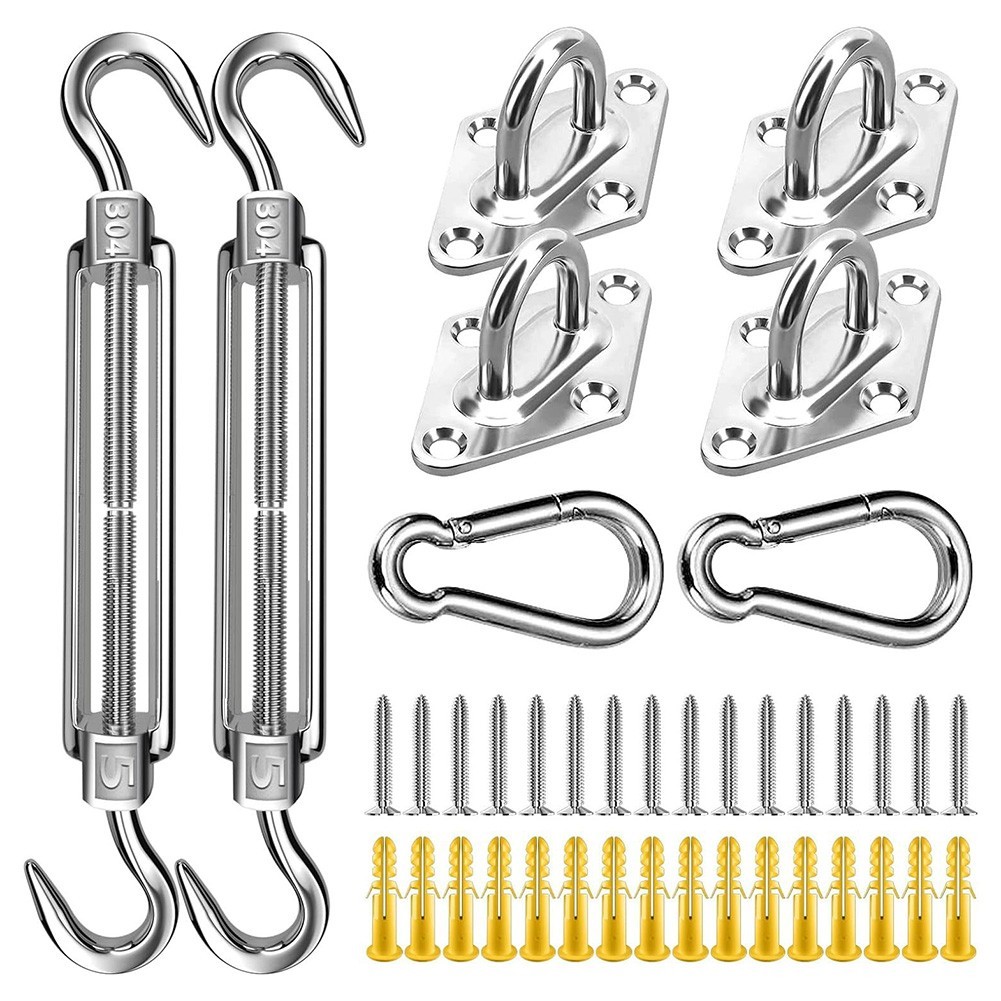 [ข้อเสนอพิเศษ]ชุดฮาร์ดแวร์ Shade Sail สําหรับการติดตั้ง Sails สามเหลี่ยม/มุม