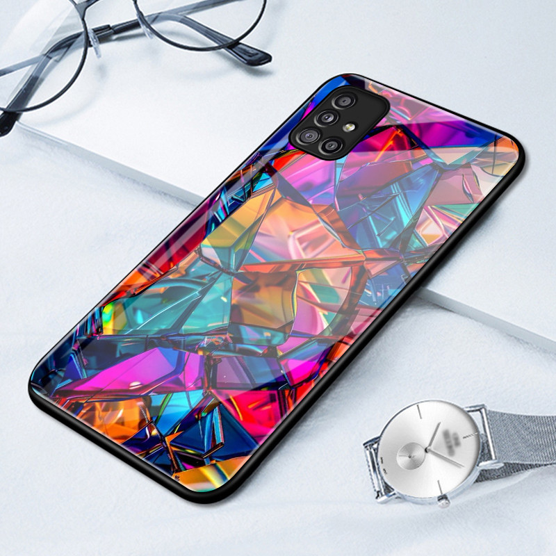 เคสสำหรับ Samsung A51 M40s A31 A42 5G เคสโทรศัพท์เพชรสีเปลือกแก้วกันกระแทก