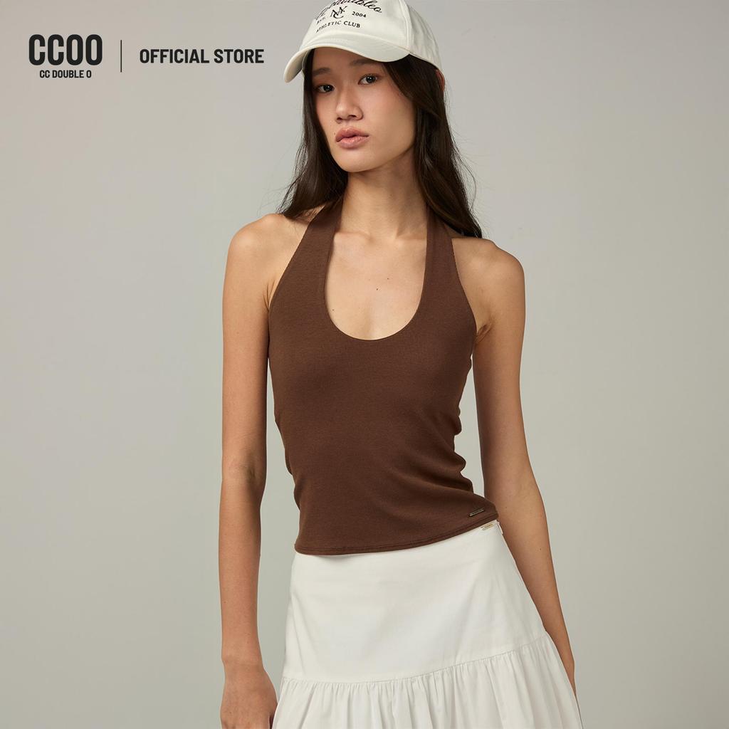 CC DOUBLE O BASIC HALTER TOP ผู้หญิง เสื้อคล้องคอสีเบสิก รุ่น O26SGWA002 (SS26 #P1)