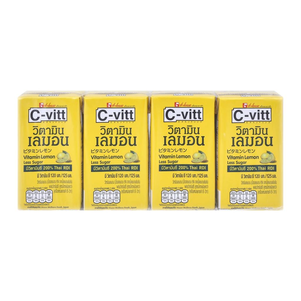 [สินค้าส่งด่วน] ซี-วิต เครื่องดื่มวิตามินซี รสเลมอน 125 มล. แพ็ค 4