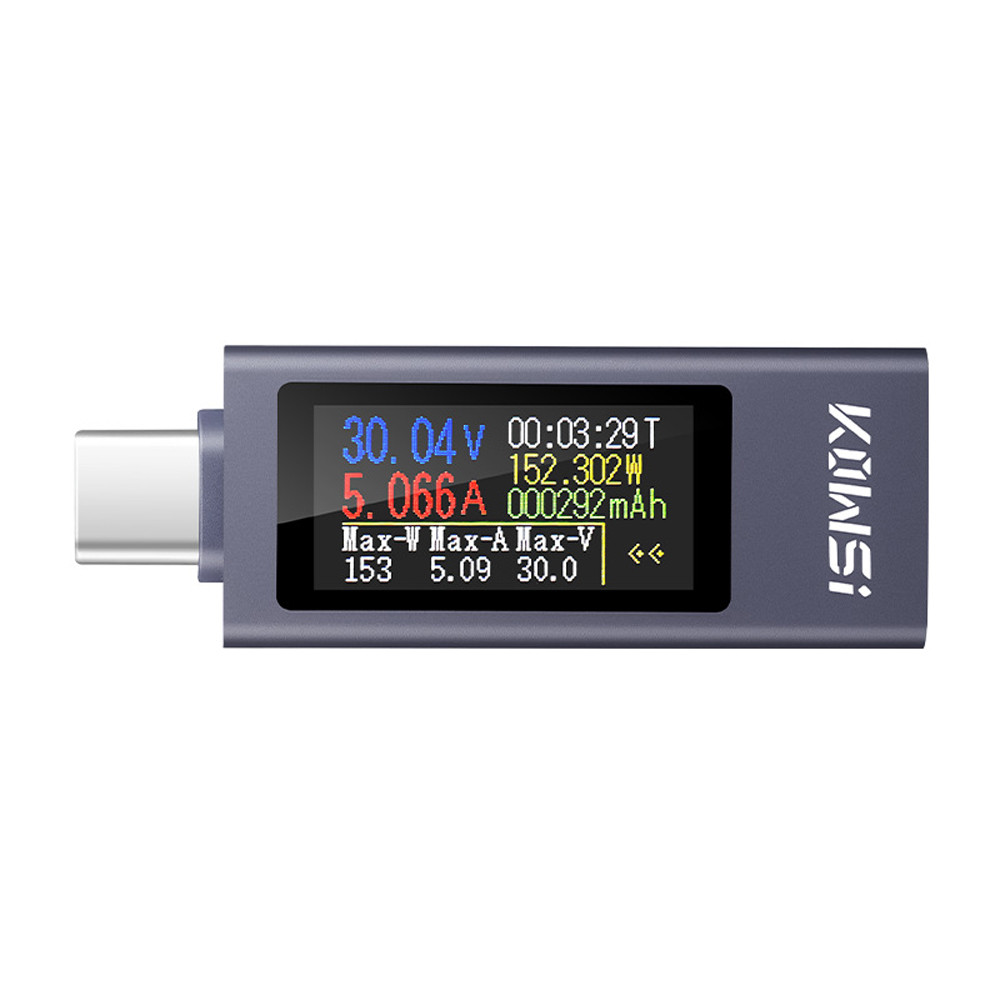 Type-C ชาร์จโทรศัพท์มือถือเครื่องทดสอบ PD ตรงโวลต์มิเตอร์อลูมิเนียม Power Meter สนับสนุน 4-30V แรงดั