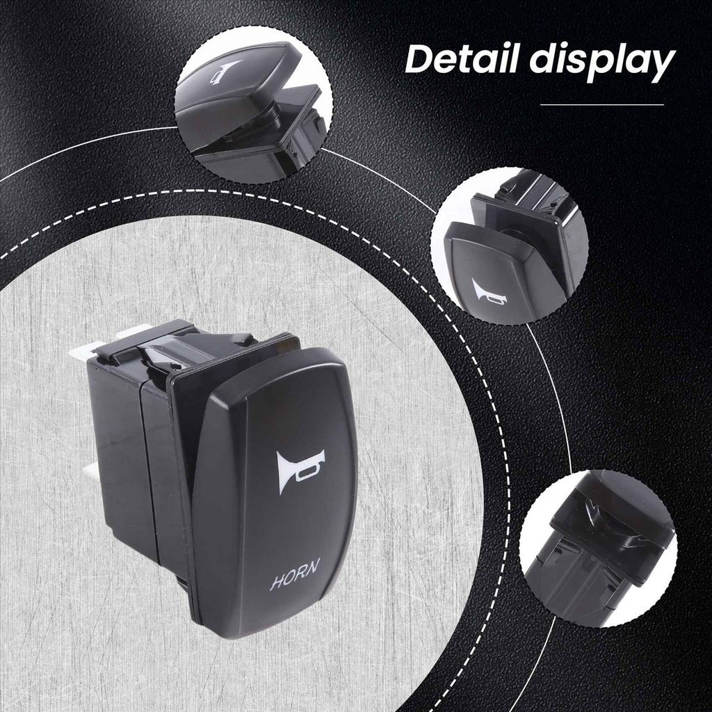 Momentary Car Boat Marine LED Light Horn Bell Laser Rocker Switch 12V 24V สีฟ้า