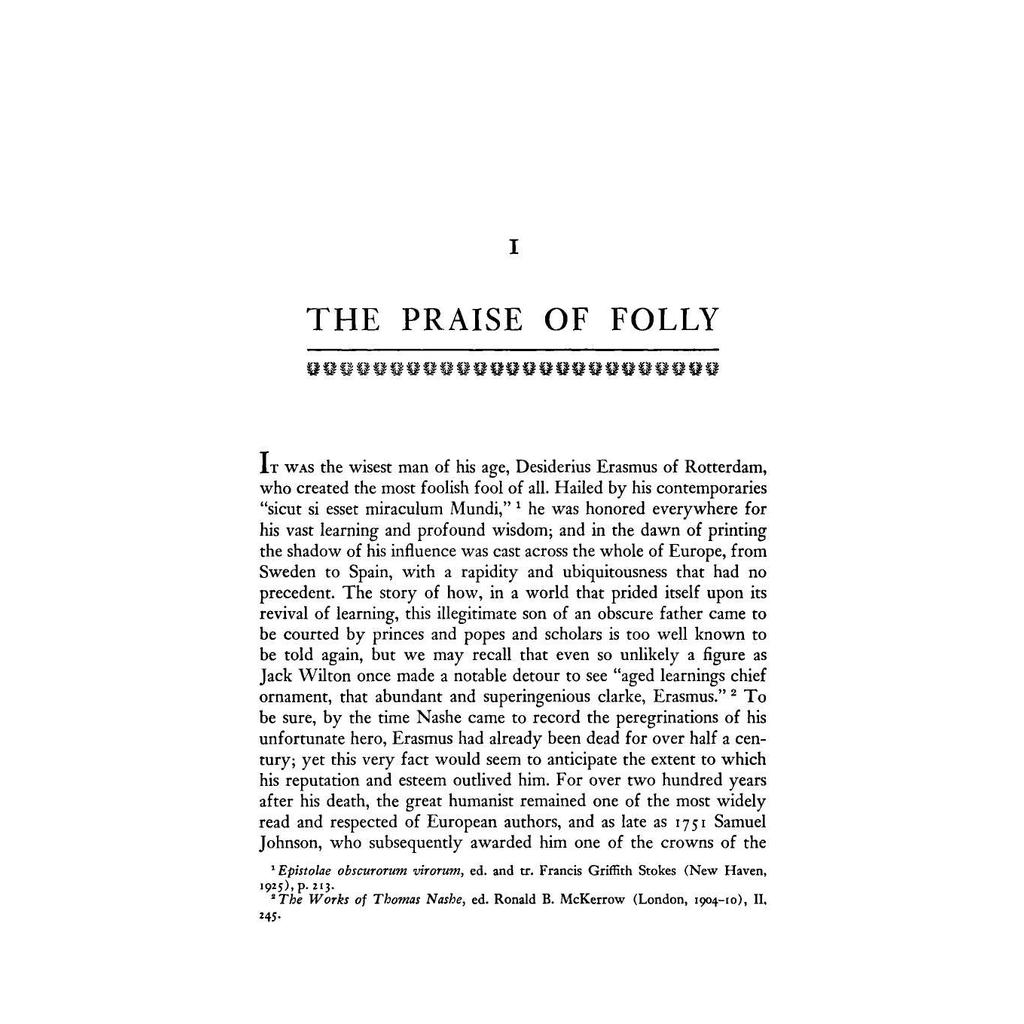ผู้สรรเสริญของ Folly Erasmus, Rabelais, Shakespeare โดย Walter Kaiser