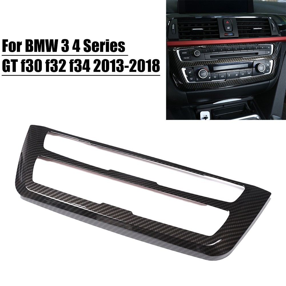 [C1O] คาร์บอนไฟเบอร์ศูนย์ AC และ CD แผงกรอบ Trim สําหรับ BMW 3 4 Series F30 F31