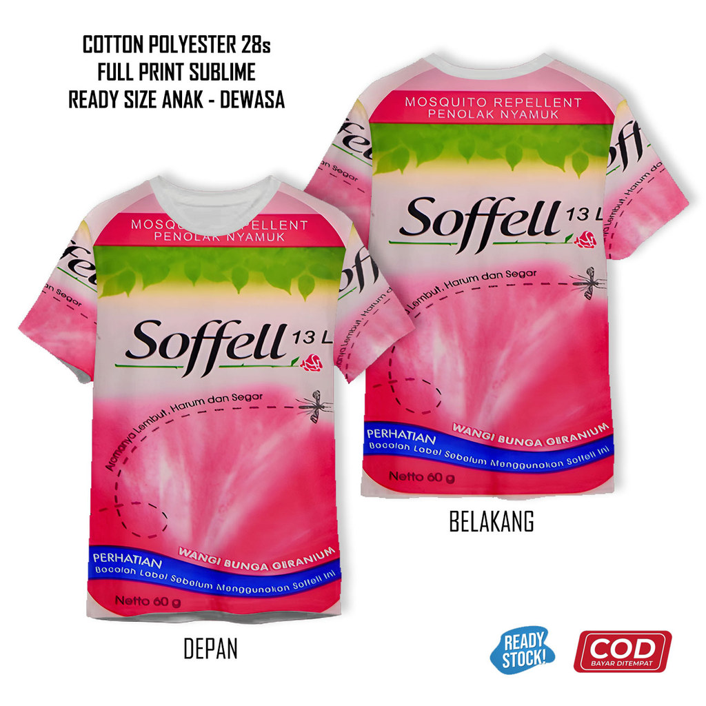 เสื้อยืดไล่แมลง Soffel พิมพ์เต็มเย็น | เสื้อผ้า 3D Unisex สําหรับเด็กและผู้ใหญ่ - Sarana 3D