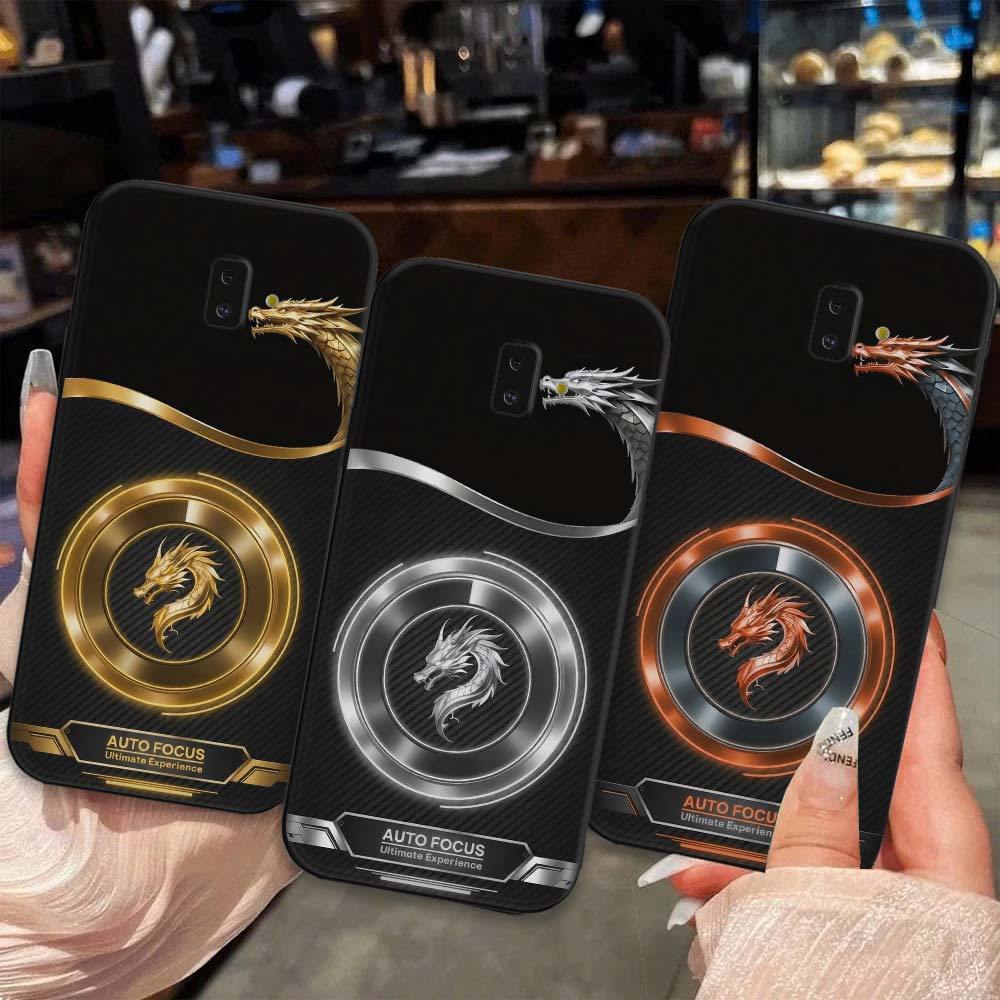 เคส Samsung J6 2018 / J6 Plus / J6+ พิมพ์โลโก้มังกรนีออนและเทคโนโลยี TPU ยืดหยุ่น