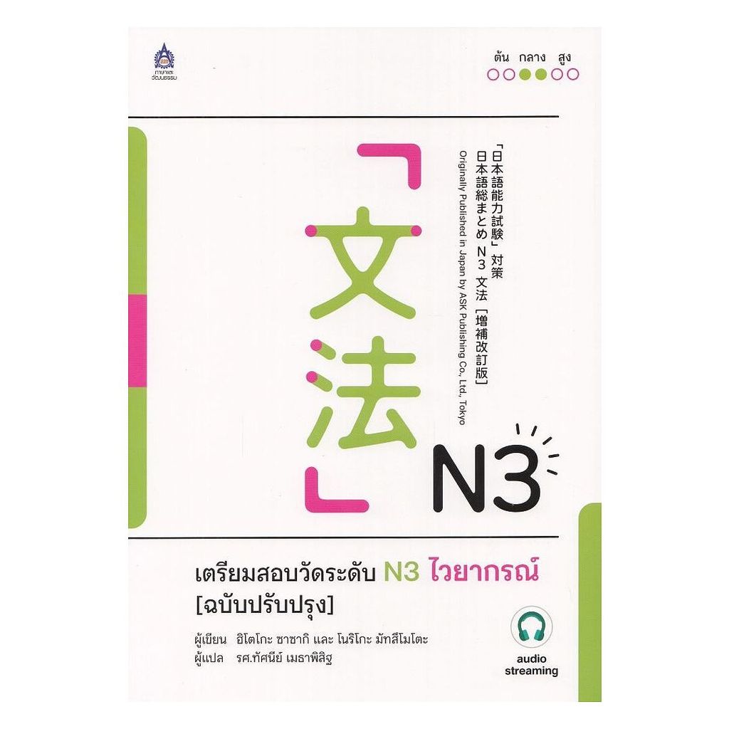หนังสือ เตรียมสอบวัดระดับN3ไวยากรณ์(ฉ.ปรับปรุง) พร้อมส่ง