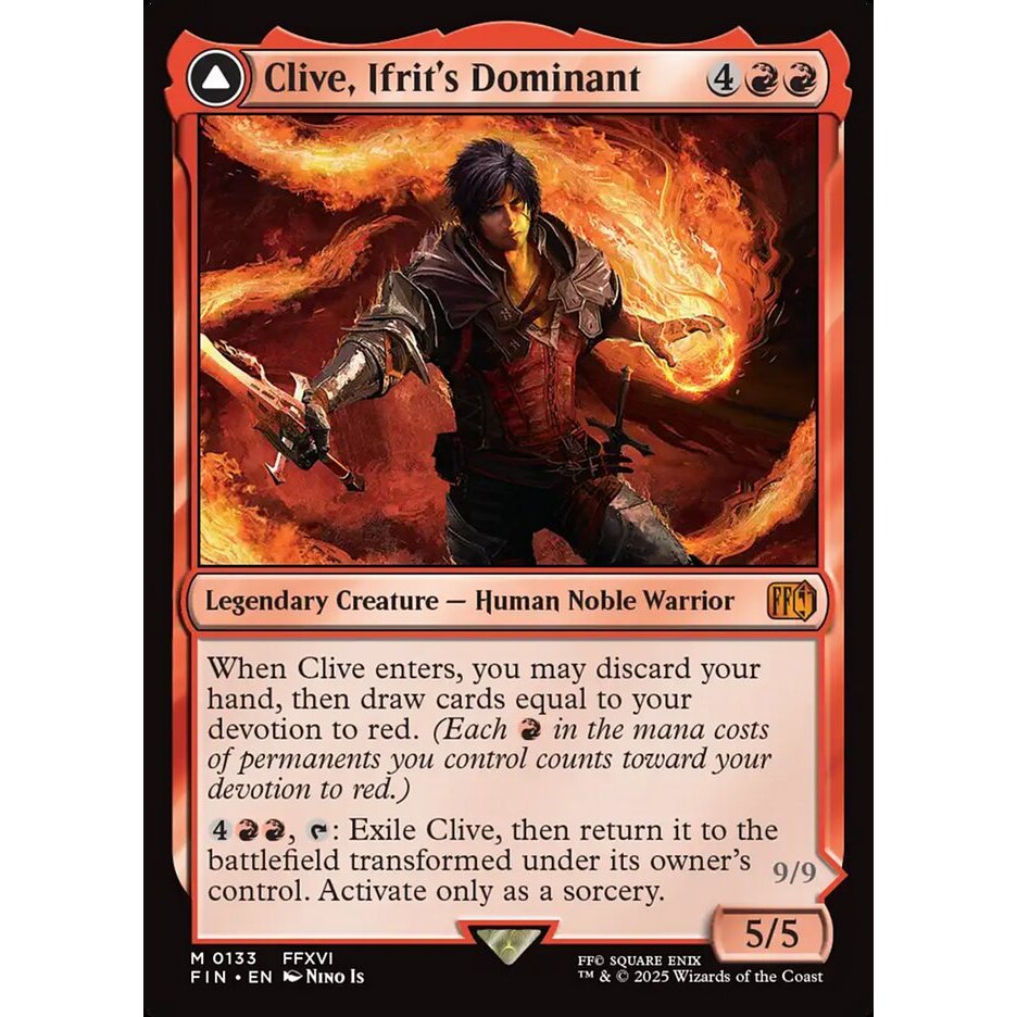 Clive, Ifrit's Dominant // Ifrit, Warden of Inferno การ์ด Magic the Gathering [MTG] ของแท้