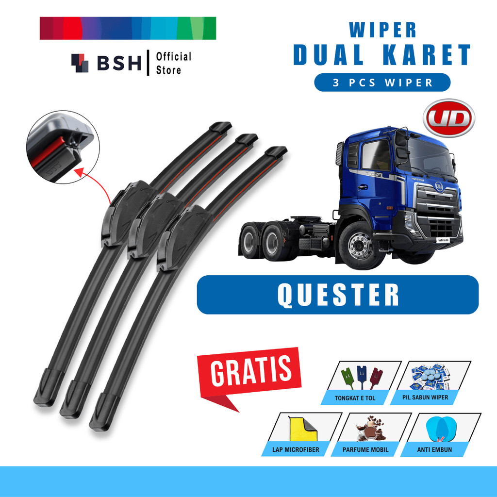 UD Trucks Quester Dual Double Rubber Wiper Bonus 5 ผลิตภัณฑ์